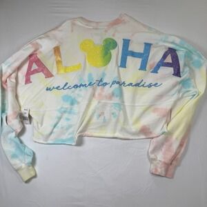 Aulani Disney Spirit Jersey Cropped Tie Dyed Shirt New with tag XS